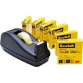 3M Scotch® 665 Double-Sided Tape with C40 Dispenser, 1/2" x 900", 6/Pack 6656PKC40